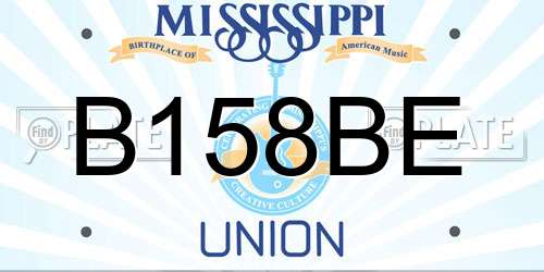 B158BE Mississippi License Plate