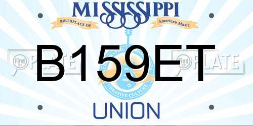 B159ET Mississippi License Plate