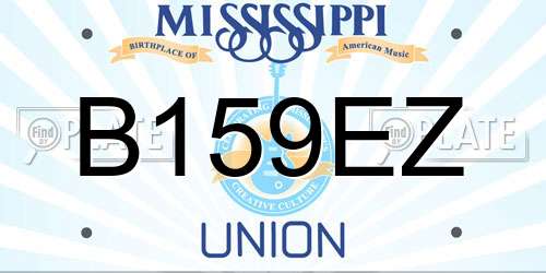 B159EZ Mississippi License Plate