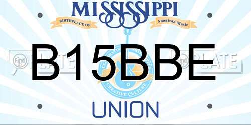 B15BBE Mississippi License Plate