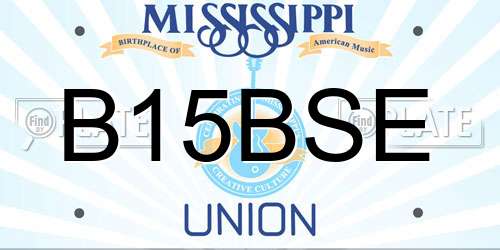B15BSE Mississippi License Plate