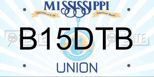 B15DTB Mississippi License Plate