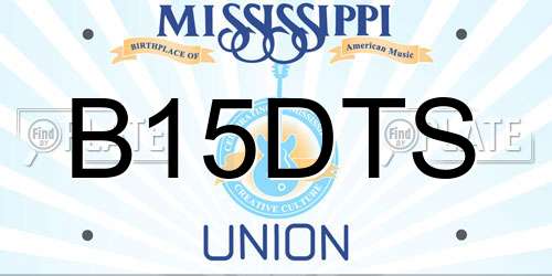 B15DTS Mississippi License Plate