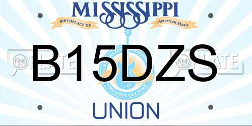 B15DZS Mississippi License Plate