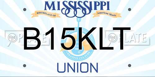B15KLT Mississippi License Plate