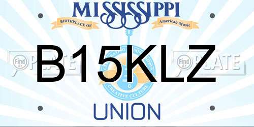 B15KLZ Mississippi License Plate