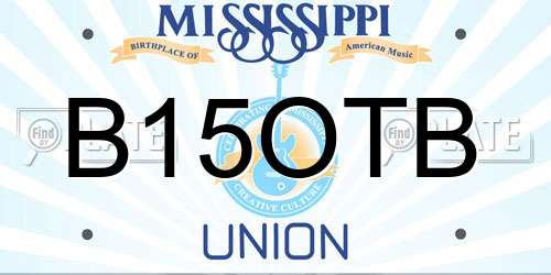 B15OTB Mississippi License Plate