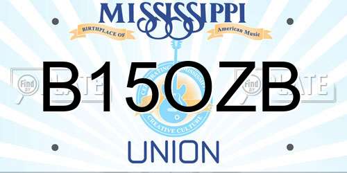 B15OZB Mississippi License Plate
