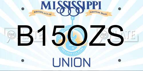 B15OZS Mississippi License Plate
