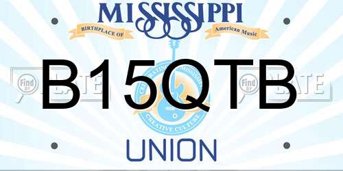 B15QTB Mississippi License Plate