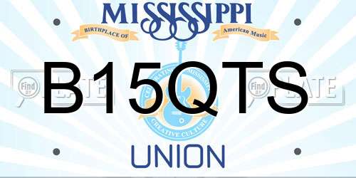 B15QTS Mississippi License Plate