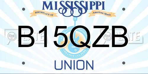 B15QZB Mississippi License Plate