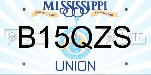 B15QZS Mississippi License Plate