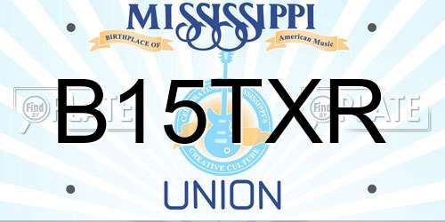 B15TXR Mississippi License Plate