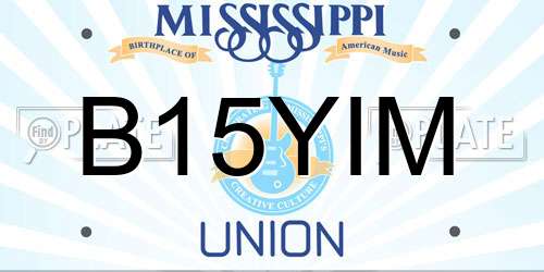 B15YIM Mississippi License Plate