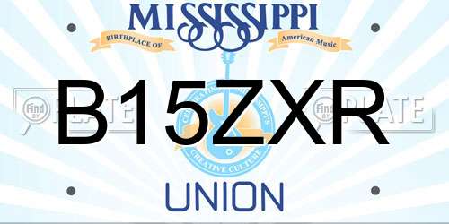 B15ZXR Mississippi License Plate