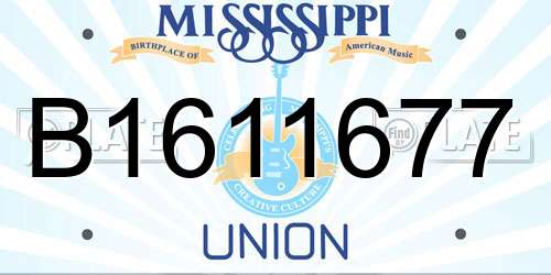 B1611677 Mississippi License Plate