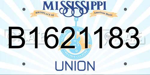 B1621183 Mississippi License Plate