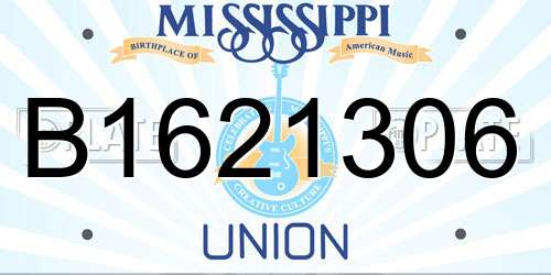B1621306 Mississippi License Plate