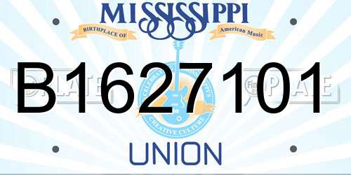 B1627101 Mississippi License Plate