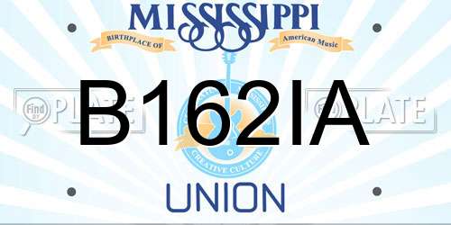 B162IA Mississippi License Plate