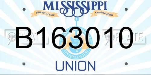 B163010 Mississippi License Plate