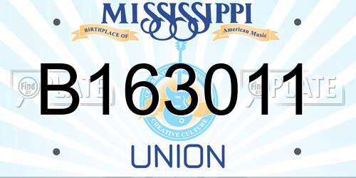 B163011 Mississippi License Plate