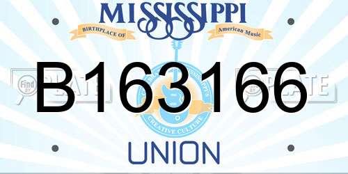B163166 Mississippi License Plate