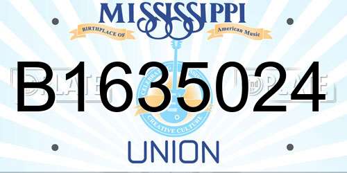 B1635024 Mississippi License Plate