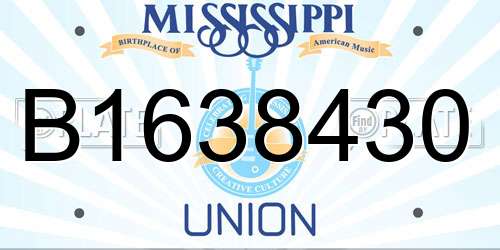 B1638430 Mississippi License Plate