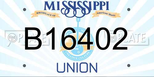 B16402 Mississippi License Plate
