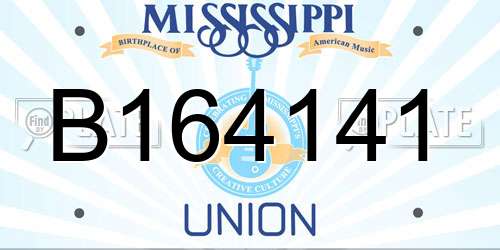 B164141 Mississippi License Plate