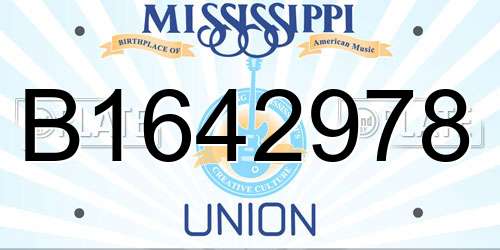 B1642978 Mississippi License Plate