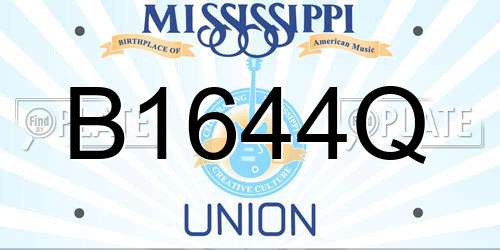 B1644Q Mississippi License Plate