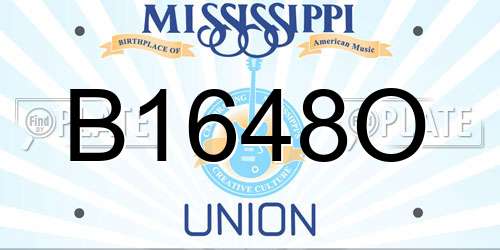 B1648O Mississippi License Plate
