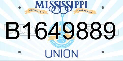 B1649889 Mississippi License Plate