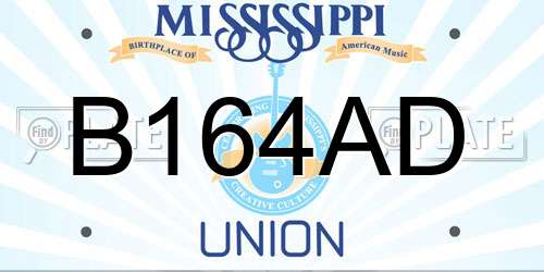 B164AD Mississippi License Plate