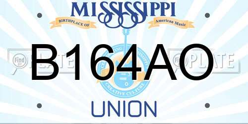 B164AO Mississippi License Plate