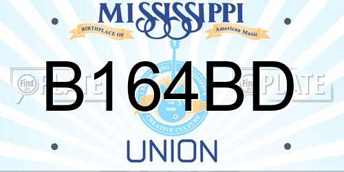 B164BD Mississippi License Plate