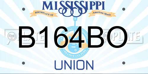 B164BO Mississippi License Plate