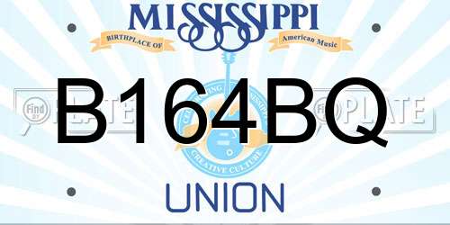 B164BQ Mississippi License Plate
