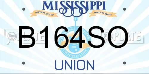 B164SO Mississippi License Plate
