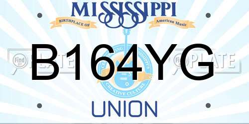 B164YG Mississippi License Plate