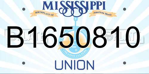 B1650810 Mississippi License Plate
