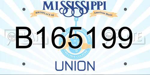 B165199 Mississippi License Plate