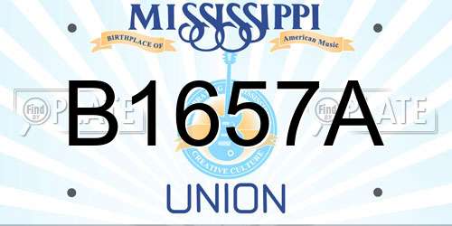 B1657A Mississippi License Plate