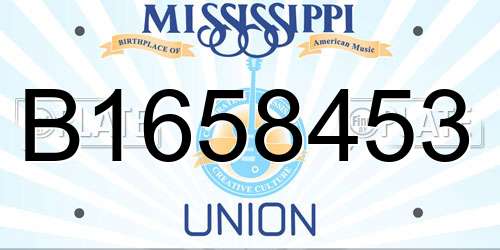 B1658453 Mississippi License Plate