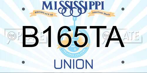 B165TA Mississippi License Plate