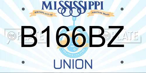 B166BZ Mississippi License Plate
