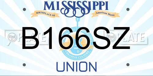 B166SZ Mississippi License Plate